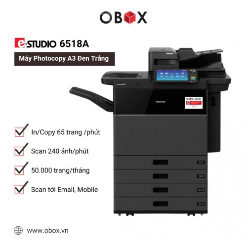 Máy Photocopy Toshiba e-STUDIO 6518A Like New – 65 Trang/Phút, Hiệu Suất Ấn Tượng